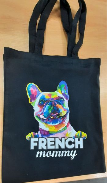 Сумка чорна "French bulldog" 12559 фото