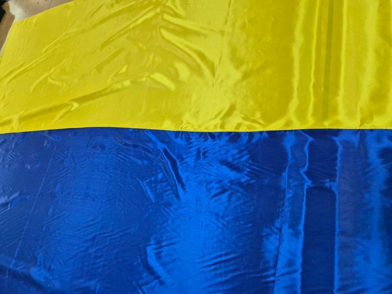 Флаг Украины погребальный, 2400х1600 мм, атлас 8741987 фото