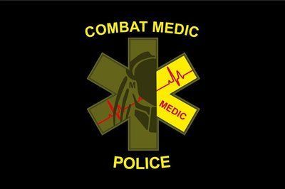 Прапор &laquo;СOMBAT MEDIC Police&raquo;, Штучний шовк, 1200х700 мм 15445592 фото