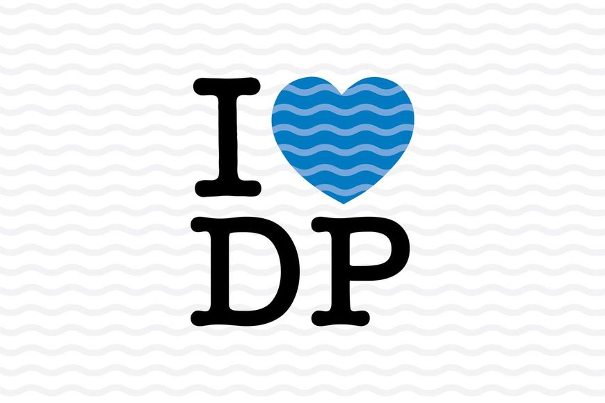 Флаг "I love Dnipro" 1350х900 мм, искусственный шелк, белый 1806498881-1 фото