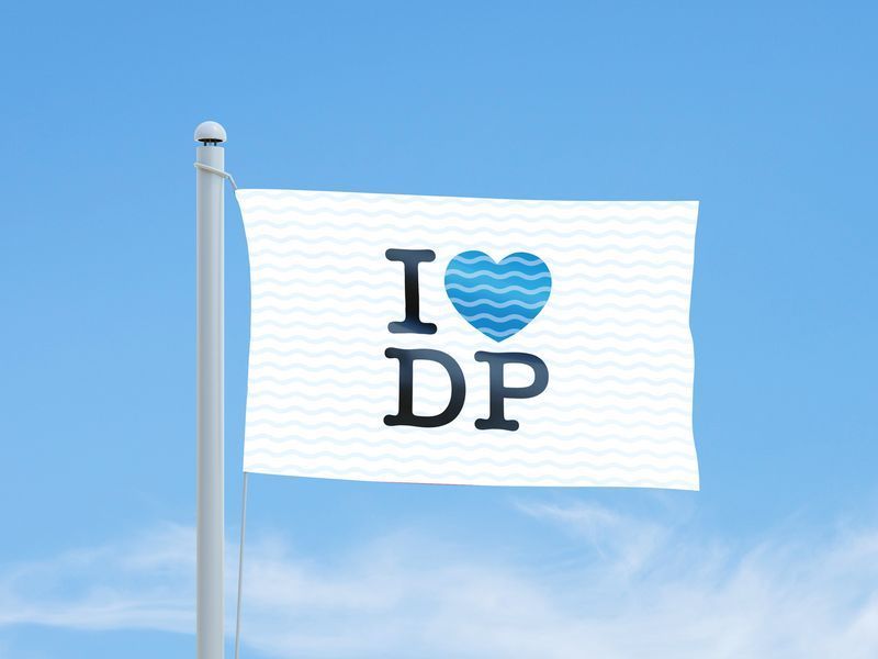 Прапор "I love Dnipro", білий, Штучний шовк, 1200х700 мм 147589 фото