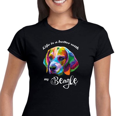 Футболка жіноча чорна "Beagle!" 147870 фото