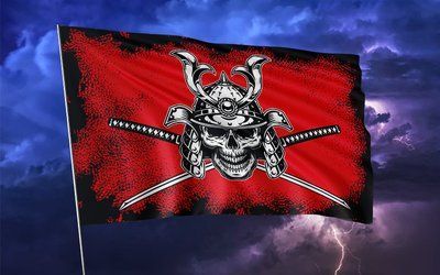 Пиратский флаг &laquo;Веселый Роджер&raquo;, Искусственный шелк, 1200х700 мм 147583 фото