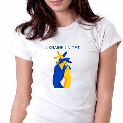 Футболка жіноча біла "Україна єдина!" 1616407412 фото