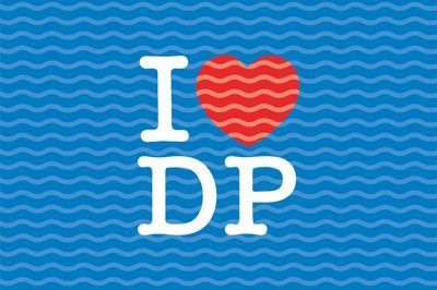 Флаг "I love Dnipro", синий, Искусственный шелк, 1200х700 мм 147594 фото